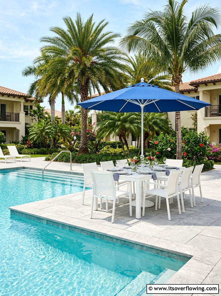 Poolside Dining Furniture - 25 backyard ideas with dining area