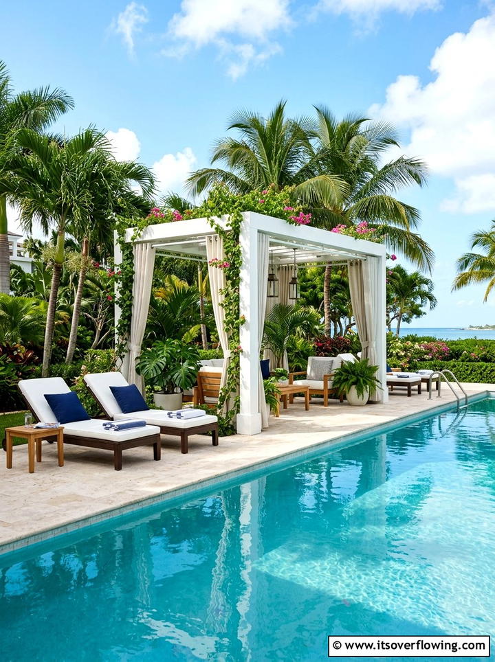 Poolside Garden Arbor - 25 garden ideas with arbors