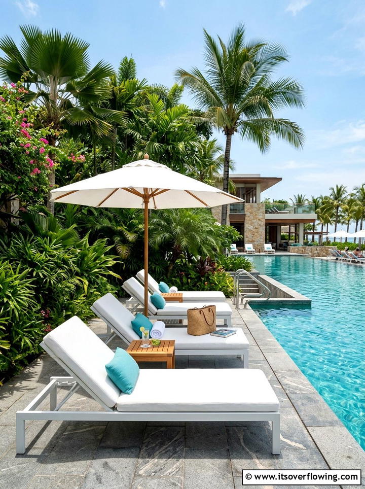 Poolside Garden Seating Area - 25 creative garden ideas with seating nooks