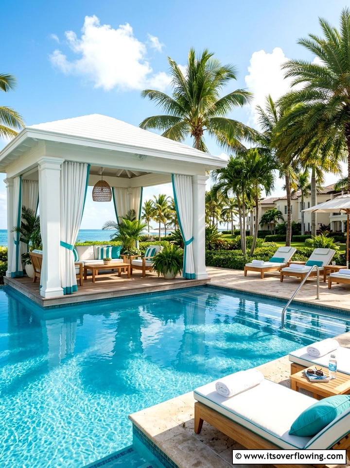 Poolside Gazebo - 25 garden ideas with gazebo