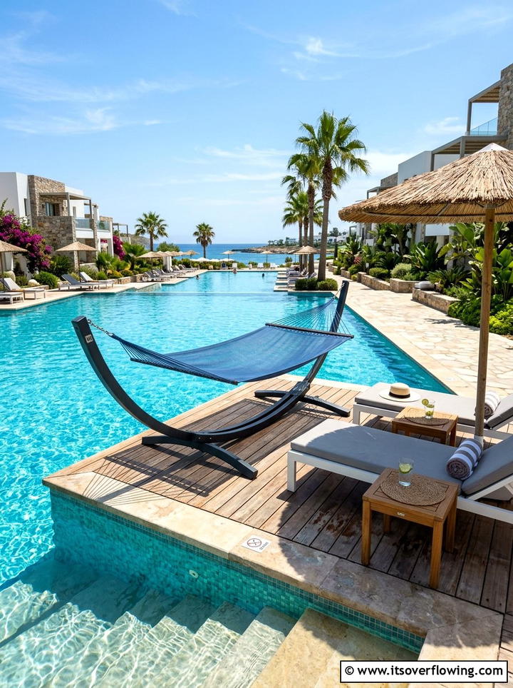 Poolside Hammock - 25 backyard ideas with hammock