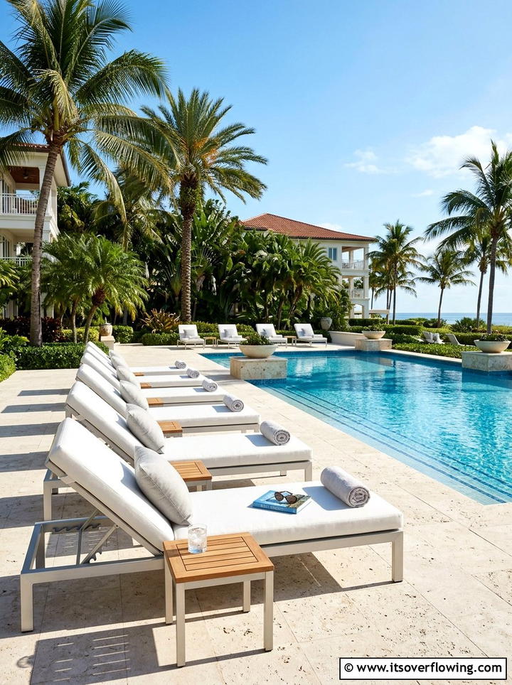 Poolside Lounge Area - 25 garden ideas with seating