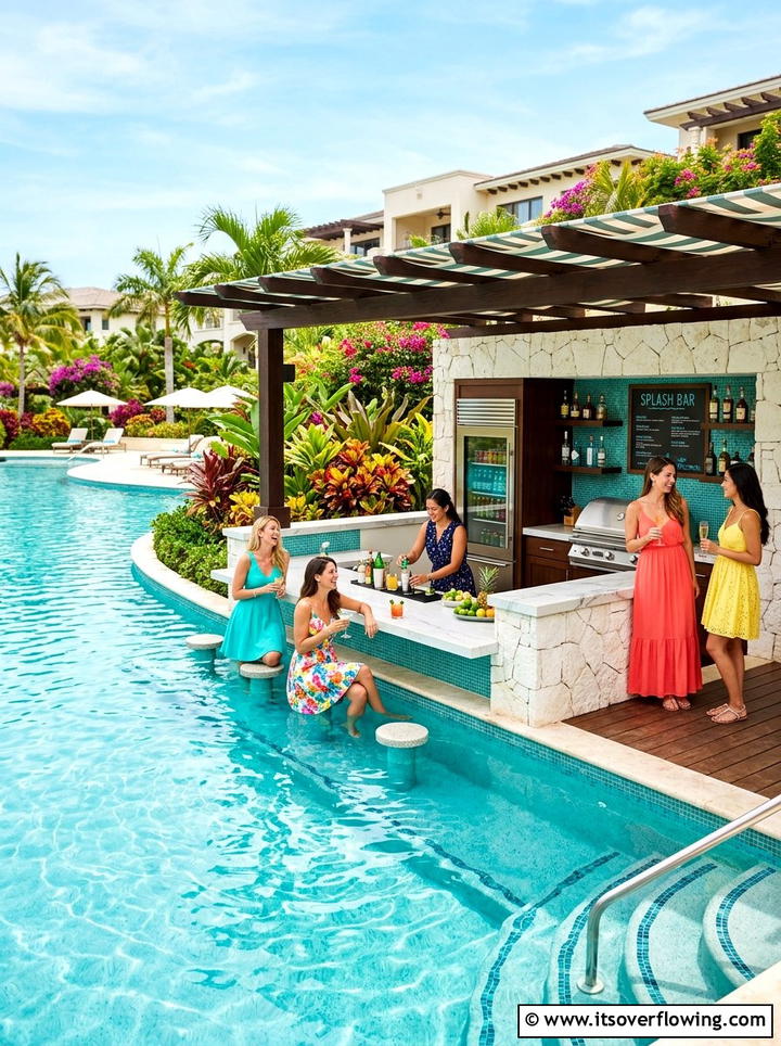 Poolside kitchen and bar - 25 garden design ideas for outdoor kitchens