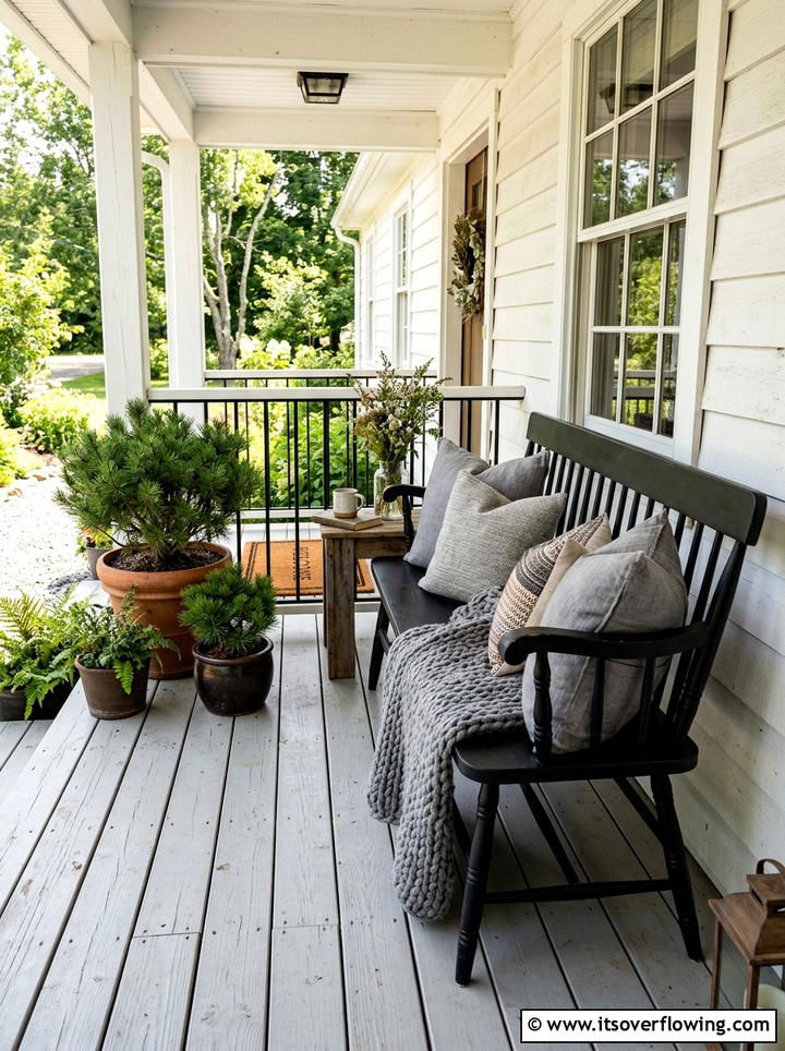 Porch Bench Seating - 25 front porch decor ideas for winter