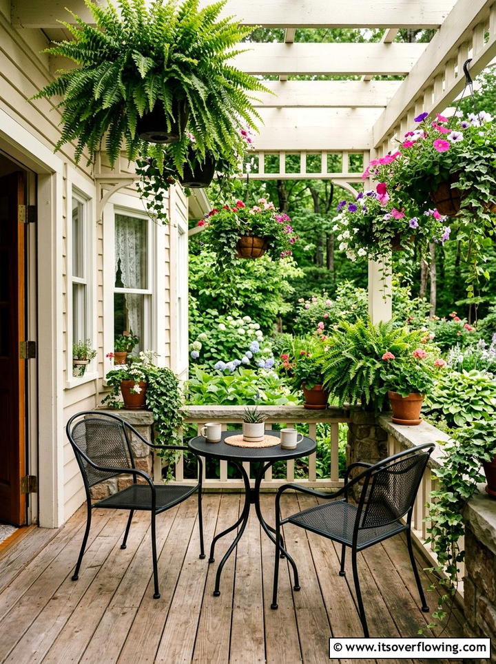 Porch Bistro Set With Hanging Plants - 25 front porch ideas with bistro set