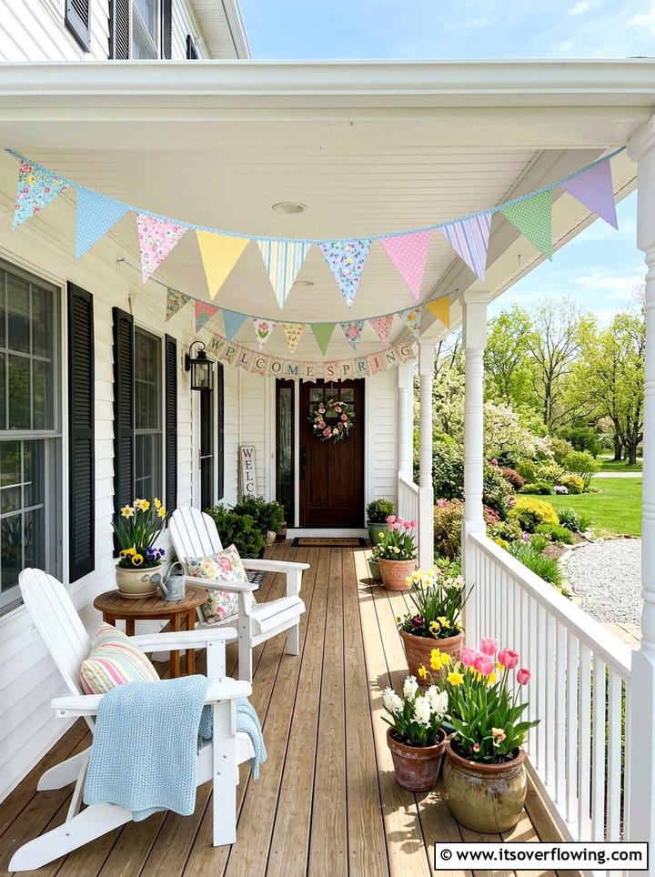 Porch Bunting And Banners - 25 front porch decor ideas for spring