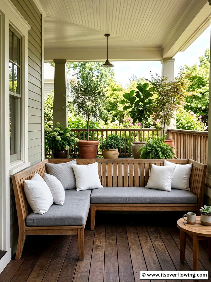 Porch Corner Bench - 25 front porch ideas for deep porch