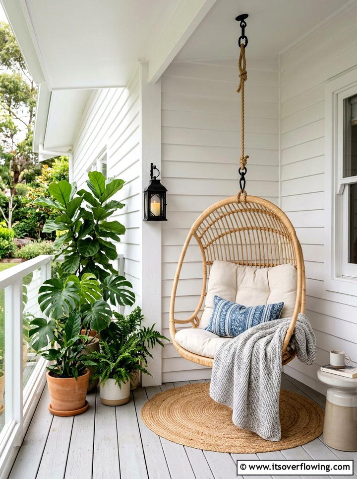 Porch Corner Hanging Chair - 25 front porch ideas with hanging chair