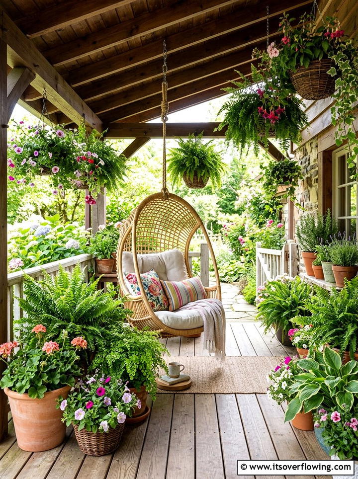Porch Plants And Hanging Chair - 25 front porch ideas with hanging chair