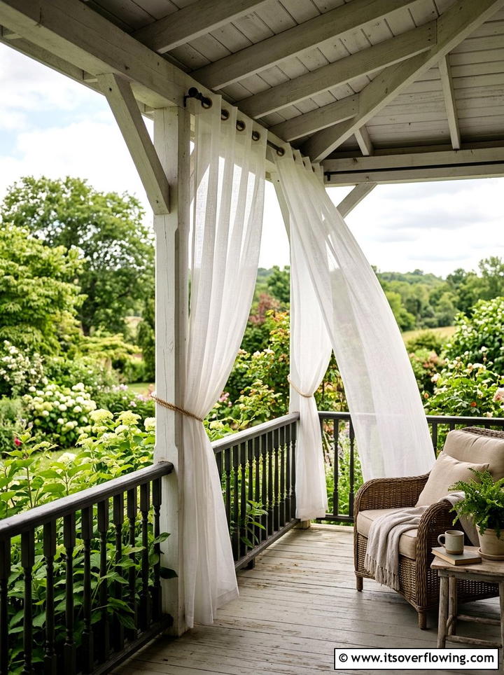 Porch Sheer Curtains - 25 front porch ideas for north facing porch