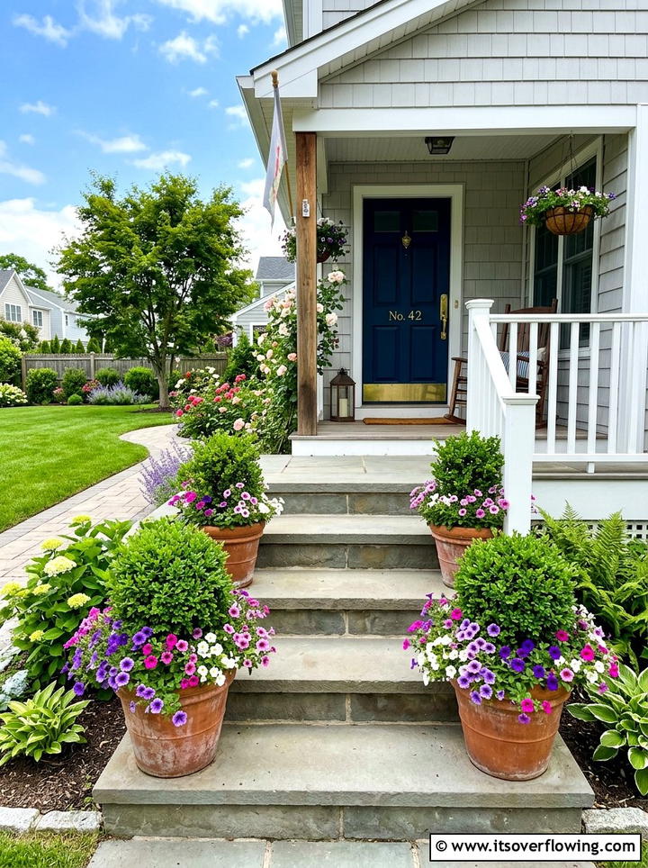 Porch Steps Greenery Decoration - 25 creative garden ideas for porches