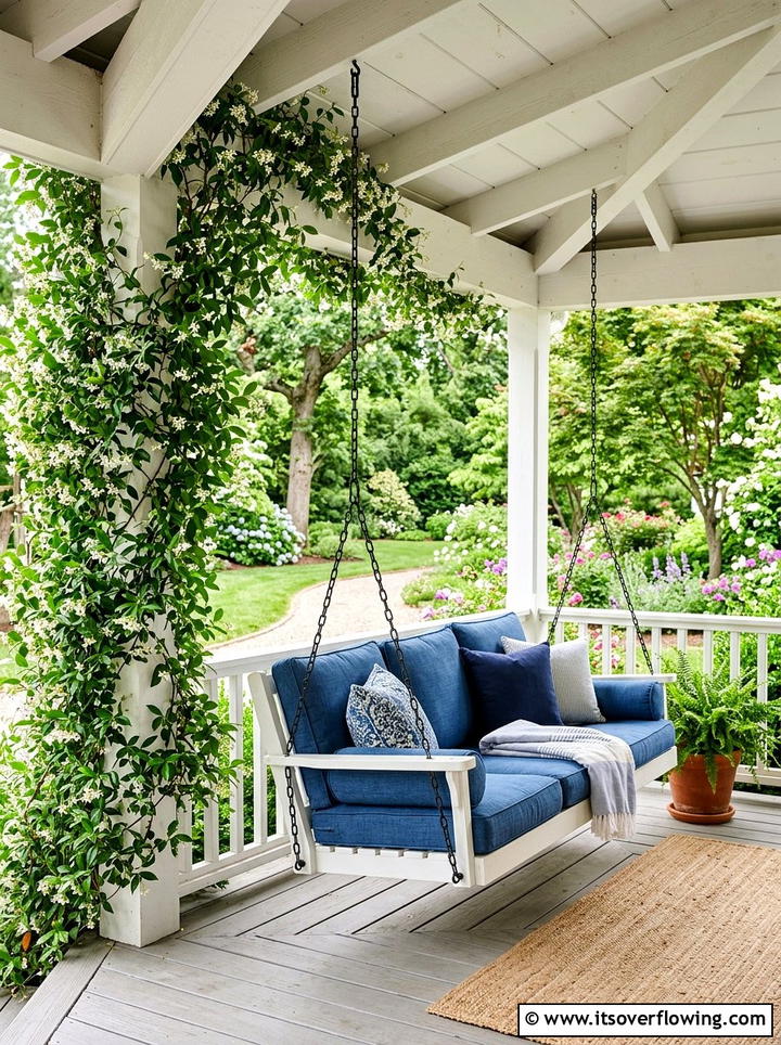 Porch Swing Area - 25 garden ideas for farmhouse homes