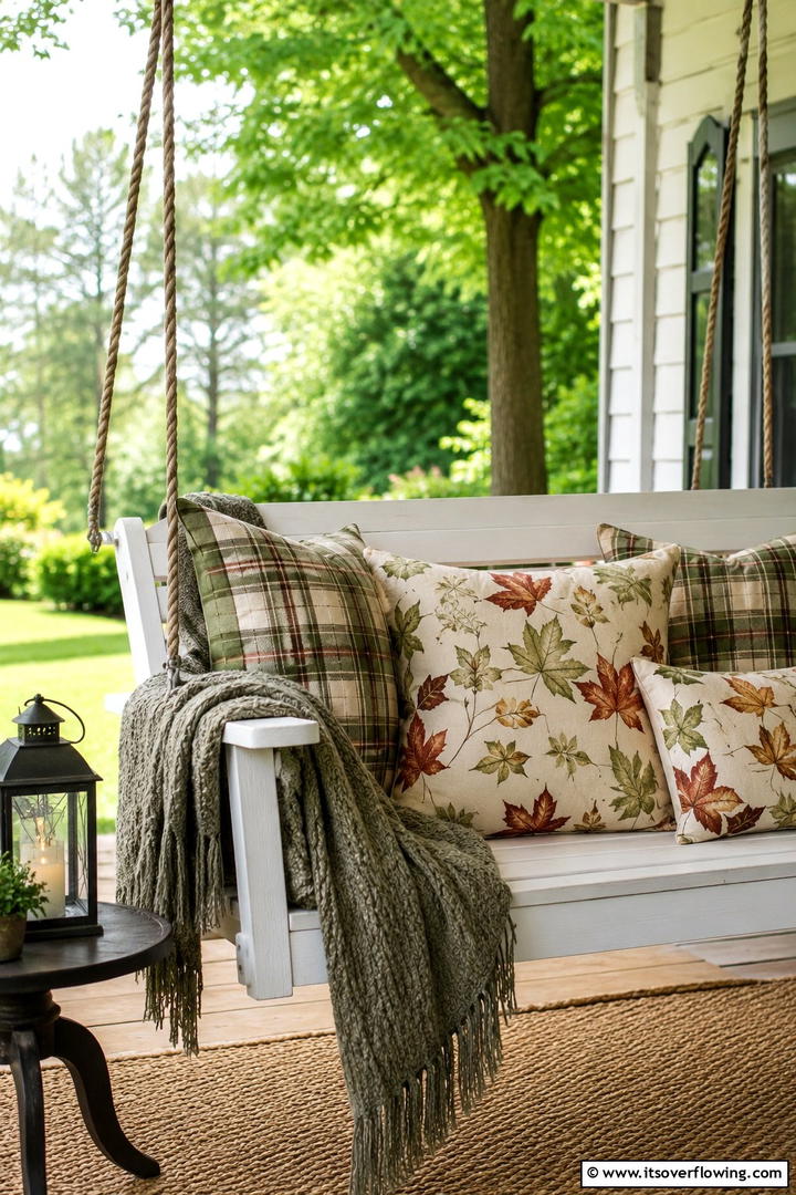 Porch Swing Cozy Corner - 50 Fall Decor Ideas for A Cozy Seasonal Refresh at Home