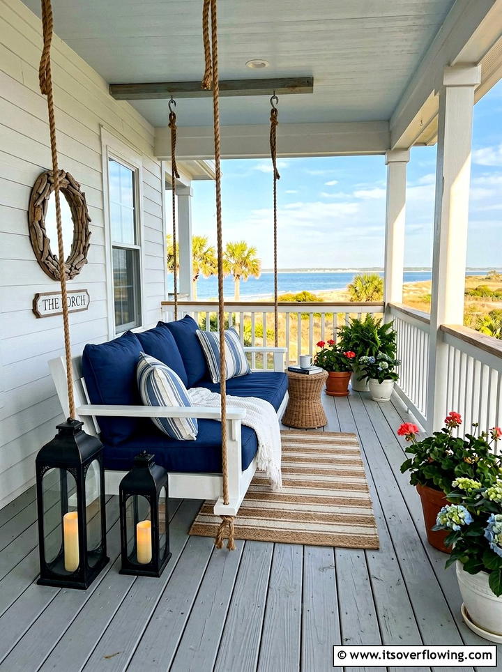 Porch Swing Lighting - 25 front porch ideas with candle lanterns