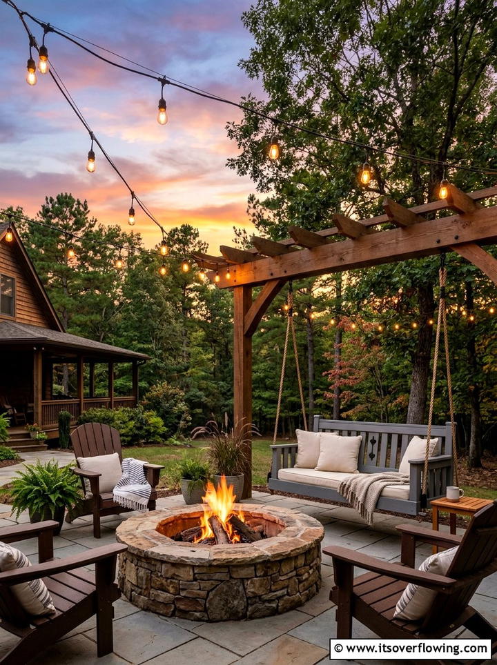 Porch Swing Near Fire Pit - 25 garden decor ideas with porch swings