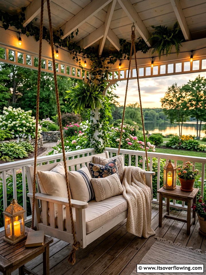 Porch Swing With Lanterns - 25 front porch decor ideas with lanterns