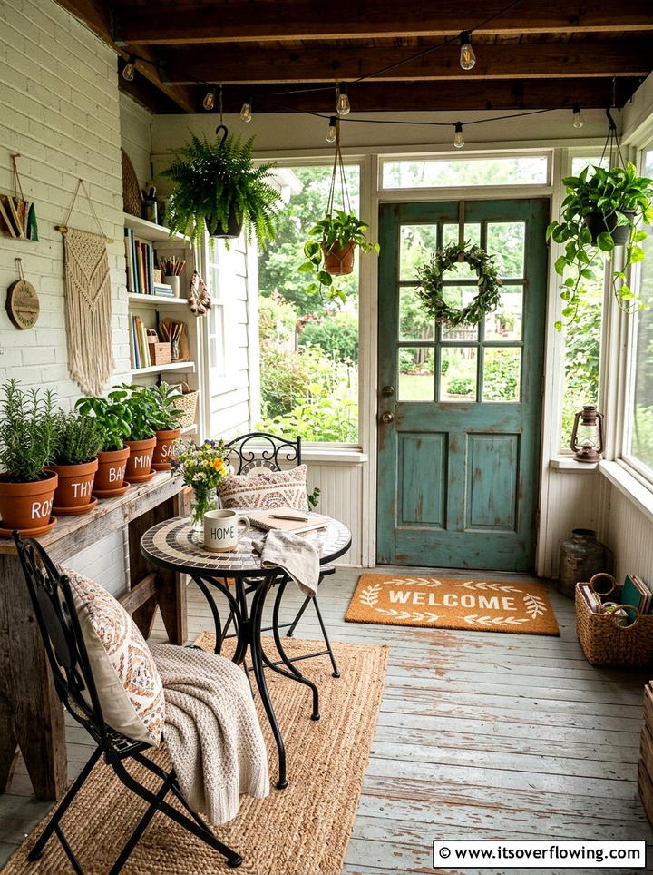Porch bench welcome sign - 25 front porch ideas with welcome signs