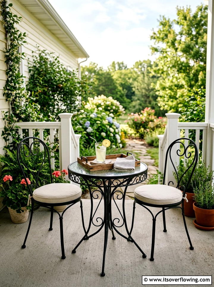 Porch bistro set - 25 front porch ideas with concrete floor