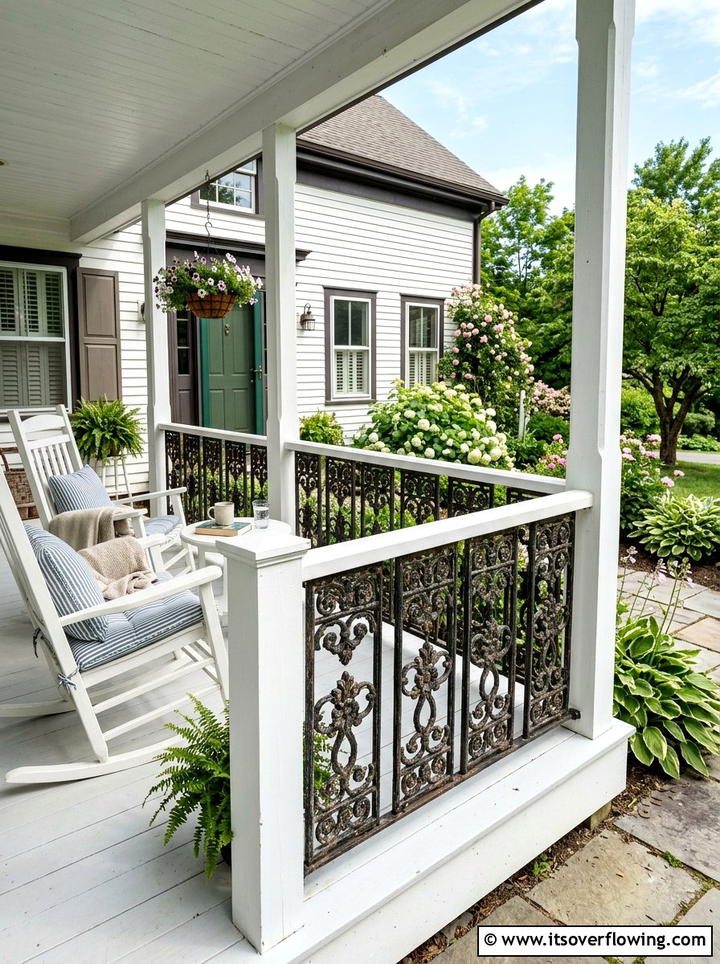 Porch railing - 25 upcycled garden ideas with old gates