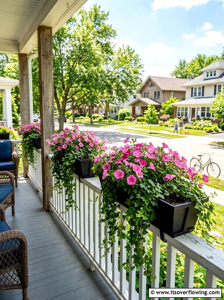 Porch railing planters - 25 front porch decor ideas for summer