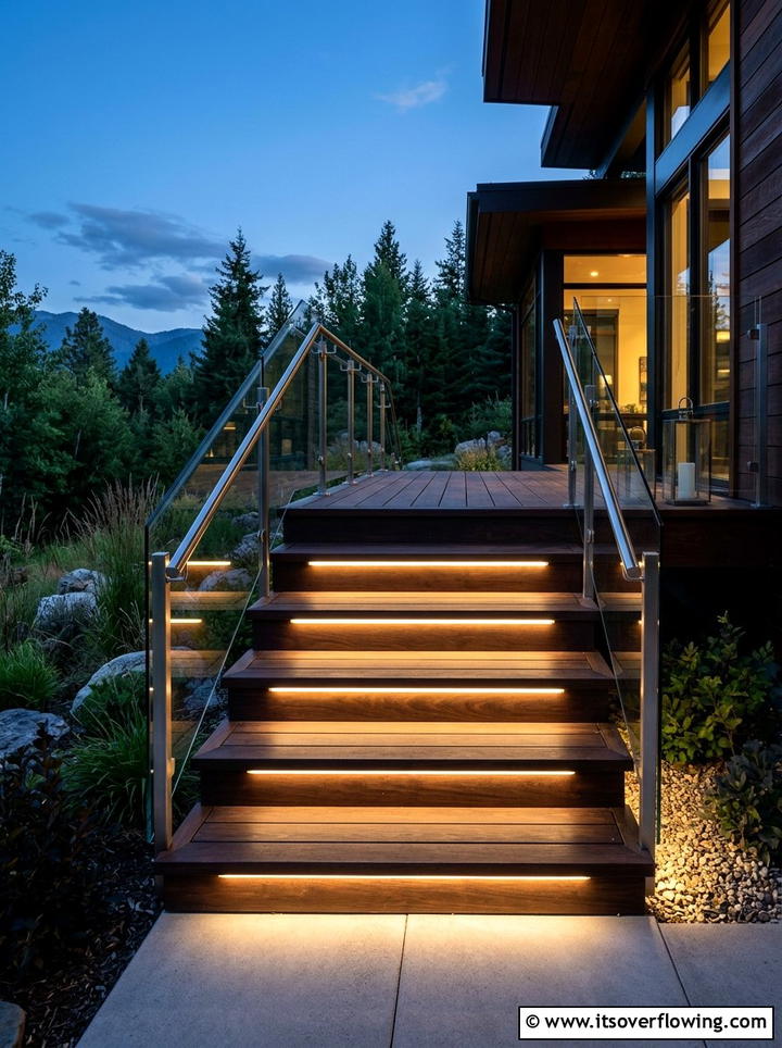 Porch step strip lighting - 25 front porch ideas with smart lighting