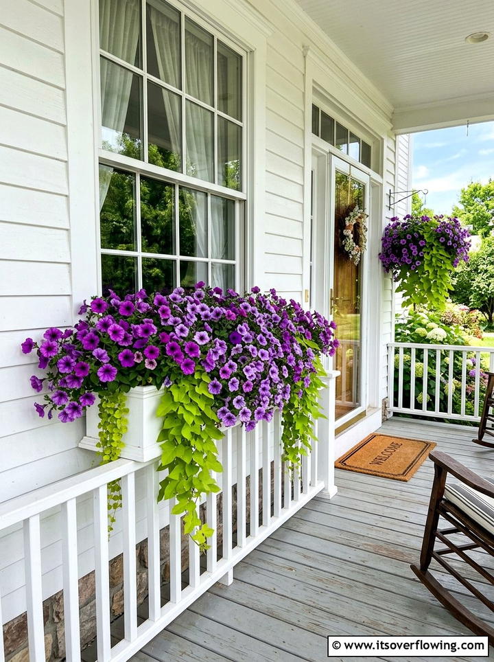 Porch window box - 25 front porch decor ideas with planters