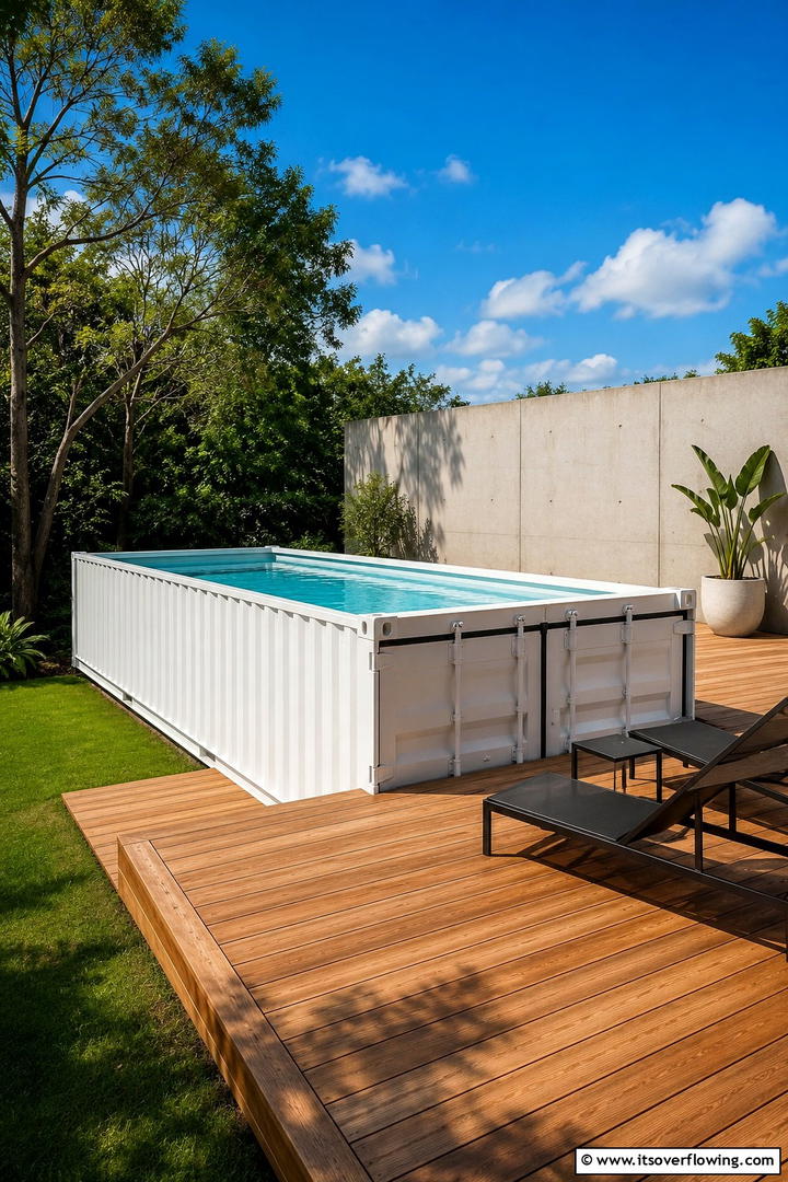 Portable Pool Innovation - 30 Shipping Container Pool Ideas for Modern Backyards