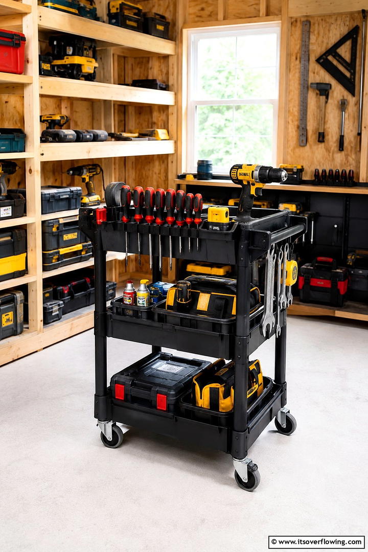 Portable Tool Shelves - 30 Shed Shelving Ideas for Optimal Storage Solutions
