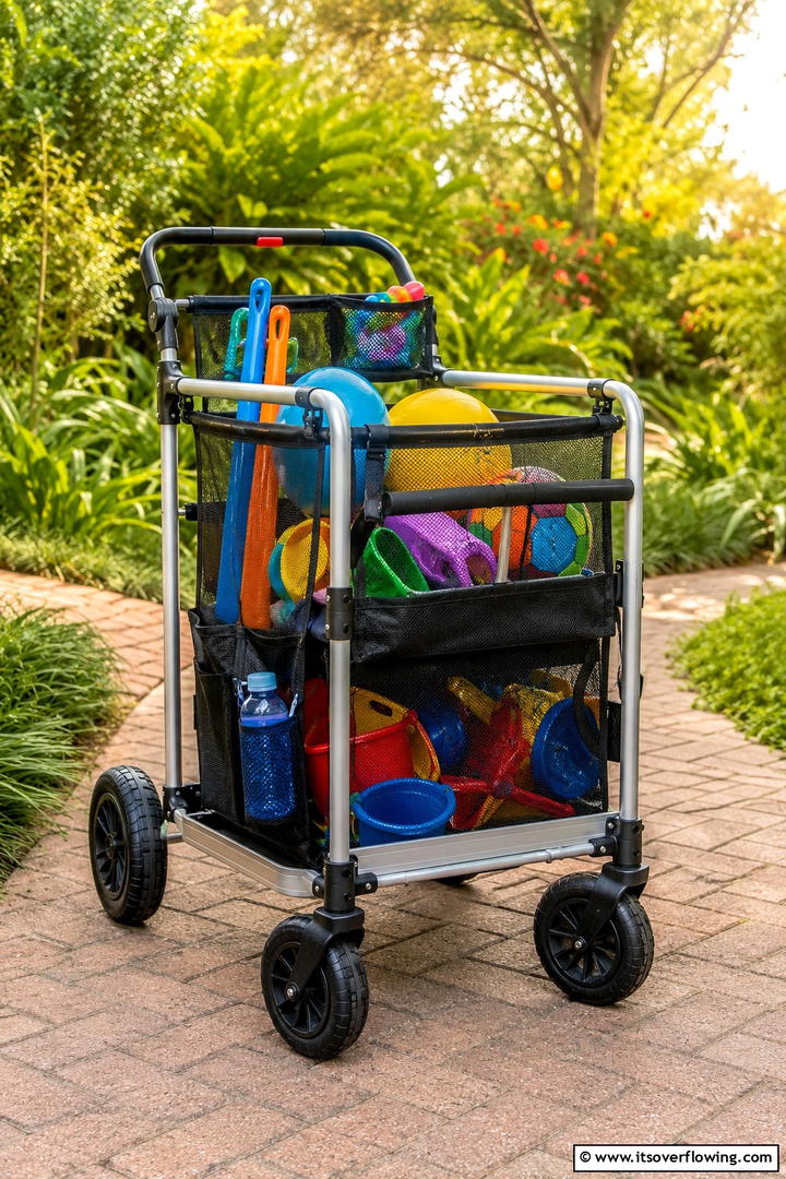 Portable Toy Storage Trolleys - 30 Outdoor Toy Storage Ideas to Keep Your Yard Clutter-Free