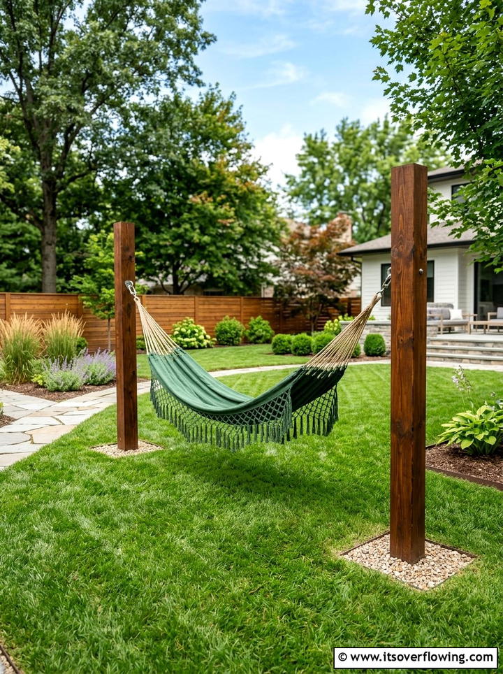 Post To Post Hammock - 25 backyard ideas with hammock