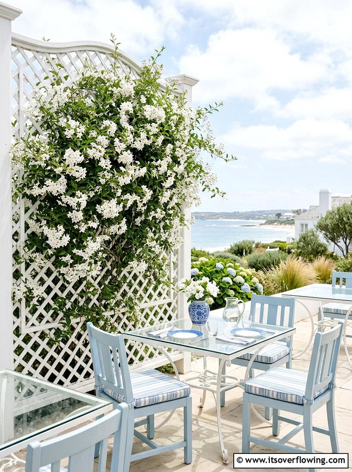 Potato Vine White Screen - 25 front porch ideas with trellis vines