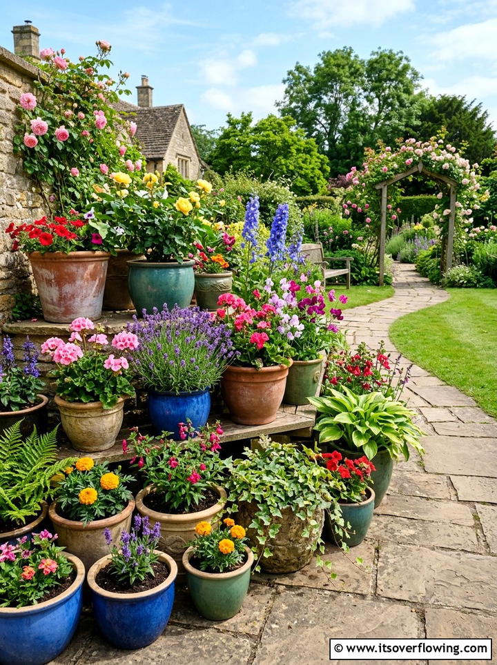 Potted Container Garden - 25 backyard ideas for rental homes