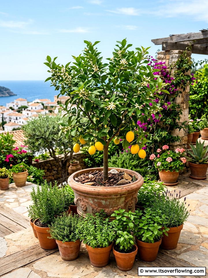 Potted Fruit Tree - 25 backyard ideas with pot clusters