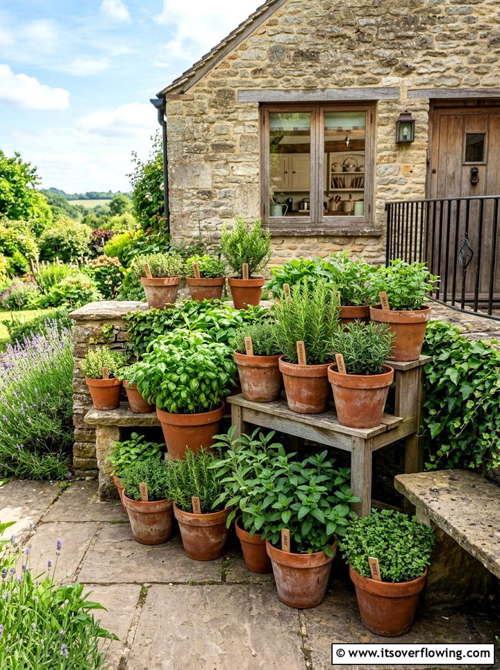 Potted Herb Garden - 25 garden ideas for small spaces