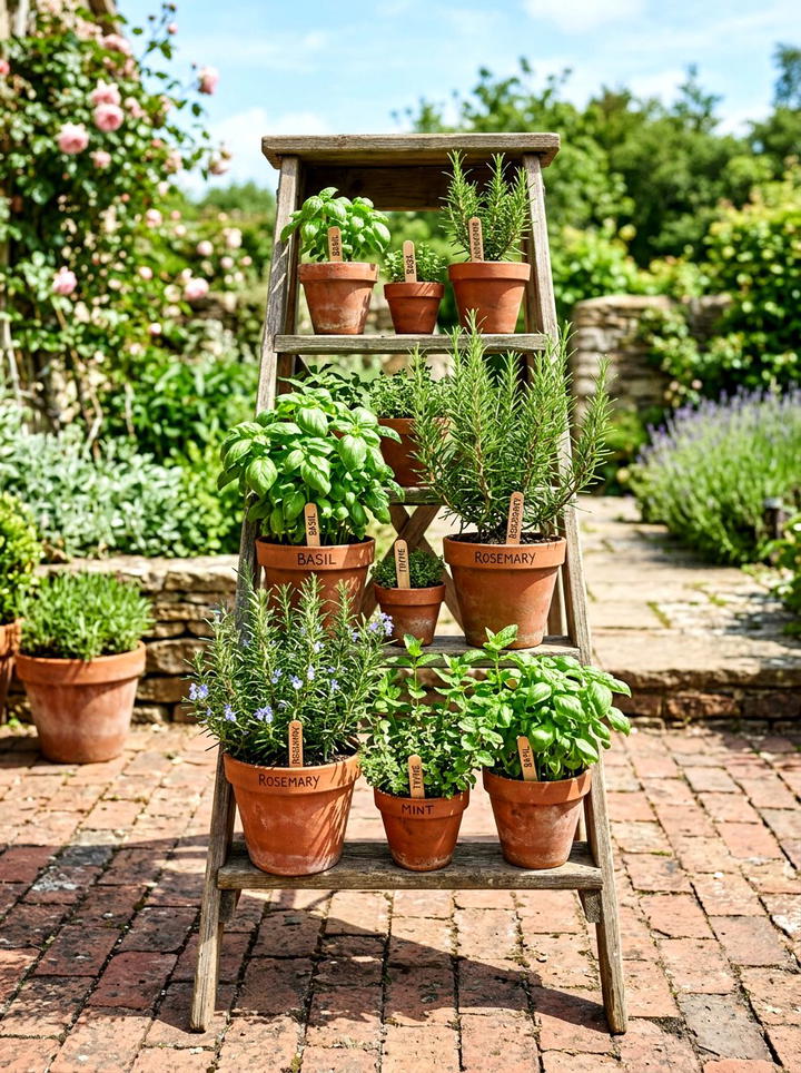 Potted Herb Garden - 25 backyard decorating ideas on a budget