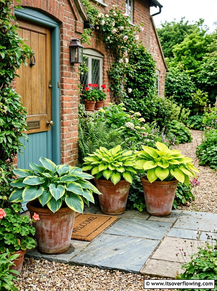 Potted Hostas For Entryway - 25 front porch ideas for north facing porch