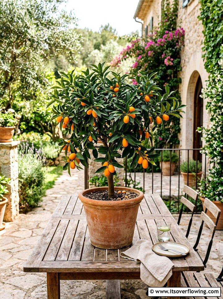 Potted Kumquat Tree - 25 creative garden ideas with patio fruit trees