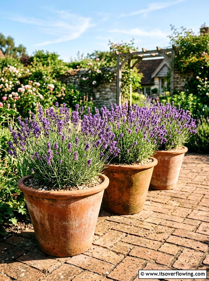 Potted Lavender Plants - 25 garden decor ideas for relaxing spaces