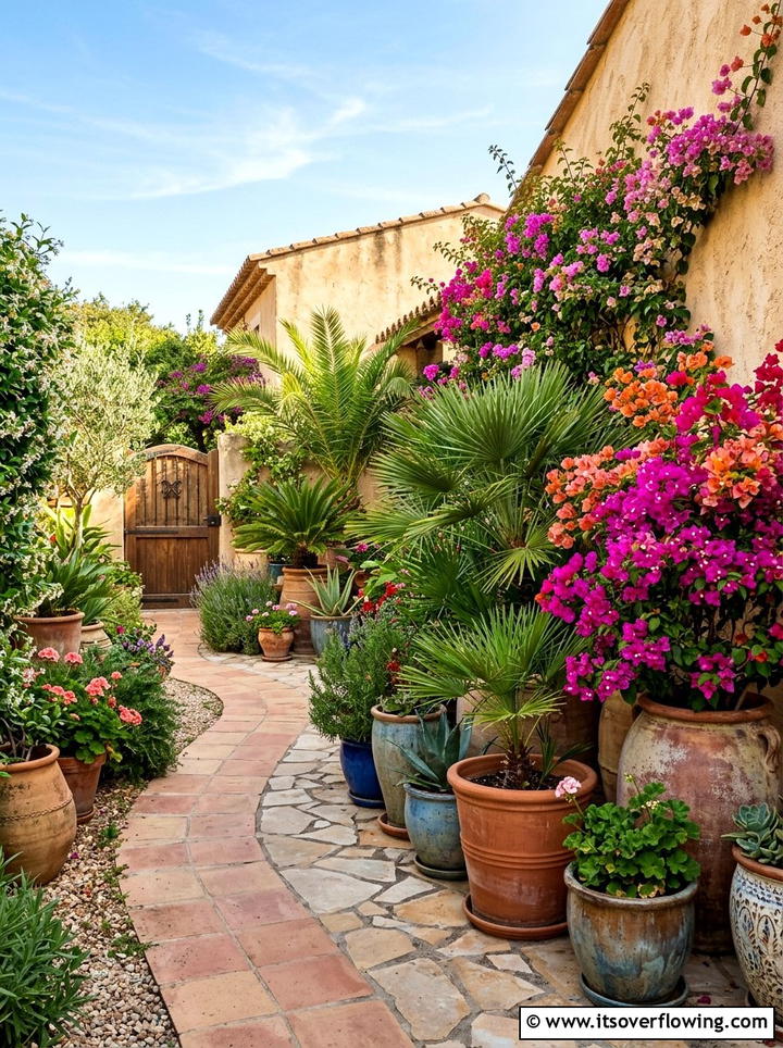 Potted Plant Arrangement - 25 garden design ideas for side yard strips