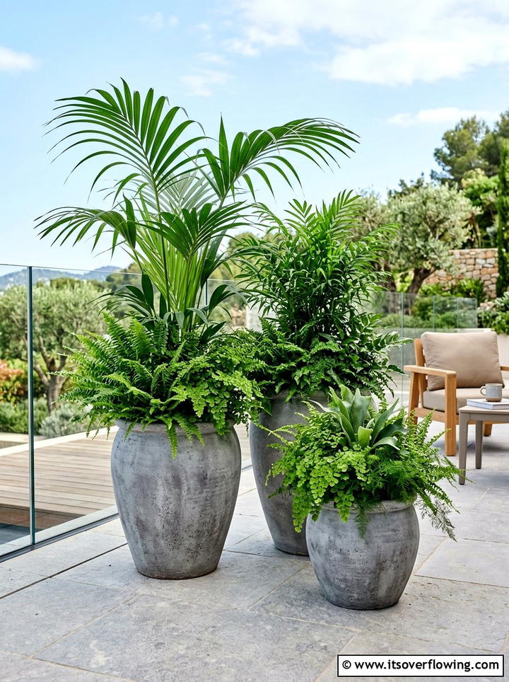 Potted Plant Clusters - 25 garden ideas for narrow yards