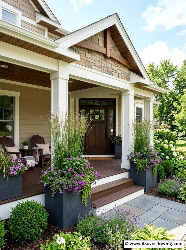 Potted Porch Plants - 25 cheap garden ideas with curb appeal upgrades