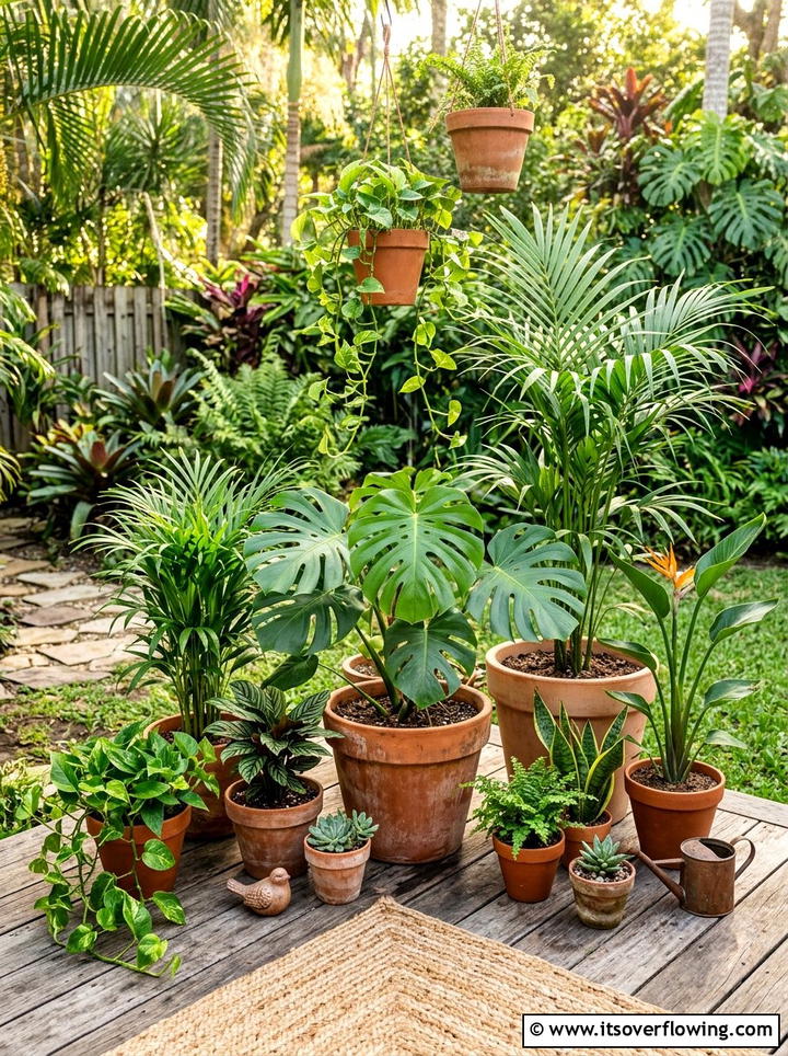 Potted Tropical Plant Collection - 25 creative garden ideas with tropical foliage