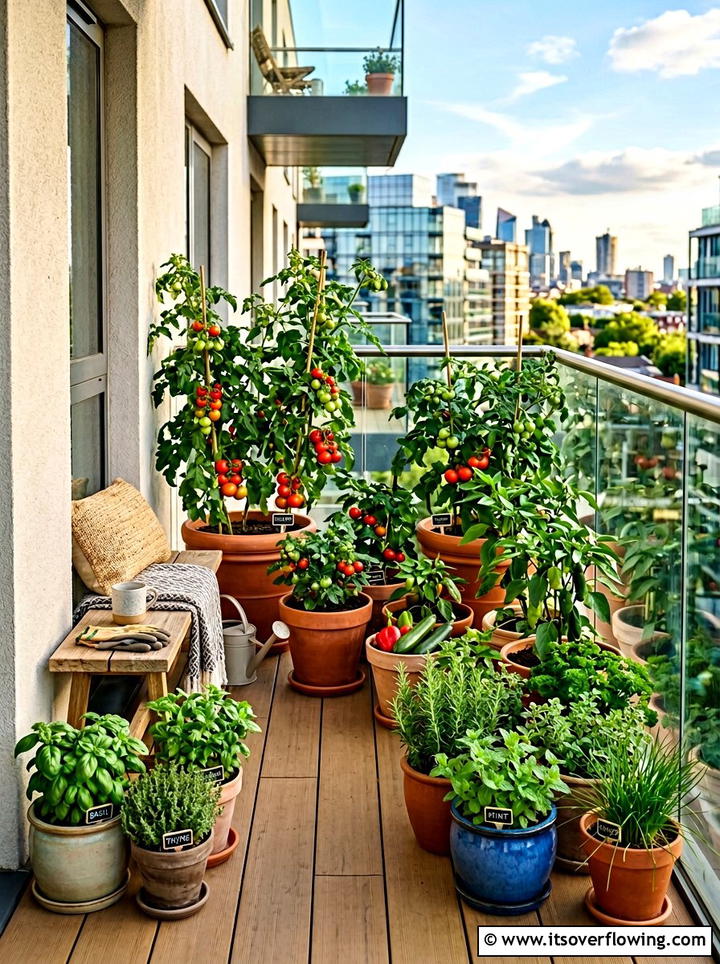 Potted Vegetable Garden - 25 garden decor ideas for renters