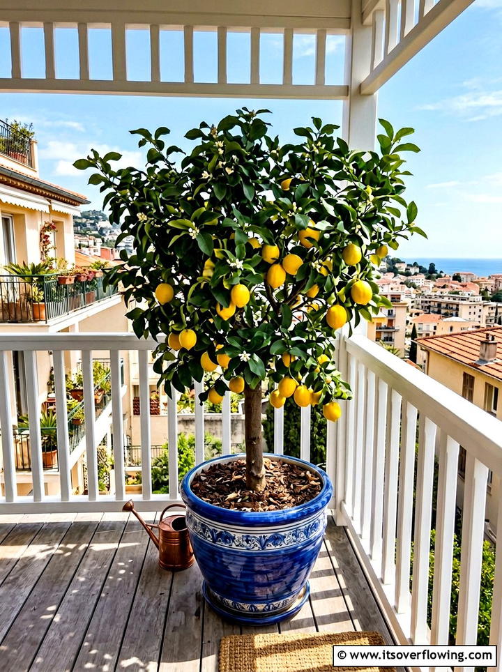 Potted lemon tree - 25 front porch ideas for apartments