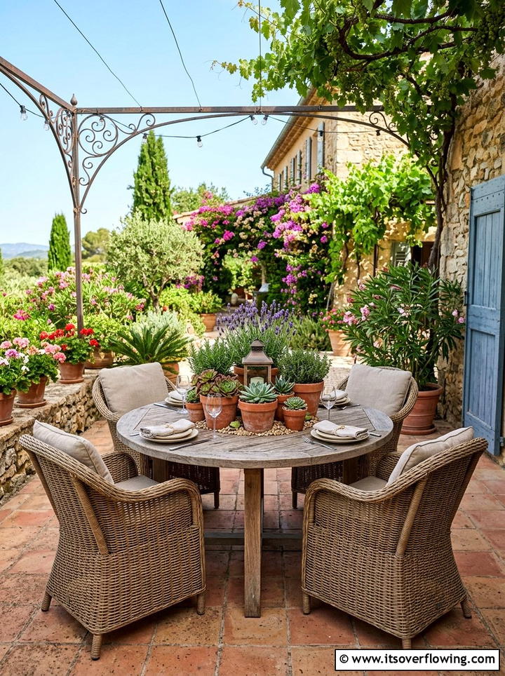 Potted plant centerpiece - 25 garden decor ideas for outdoor parties