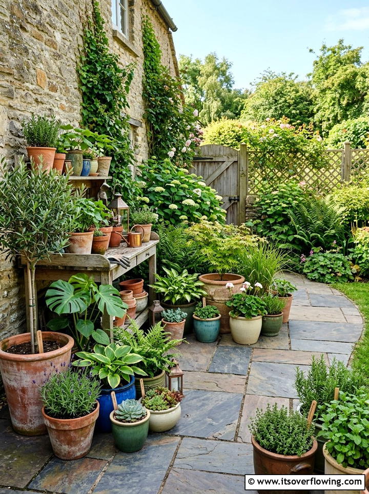 Potted plant collection - 25 small garden ideas for side yard
