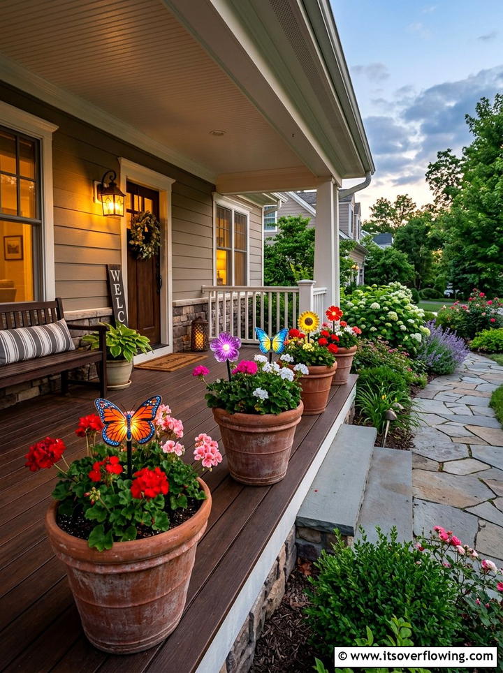 Potted plant solar stakes - 25 garden ideas with solar lights