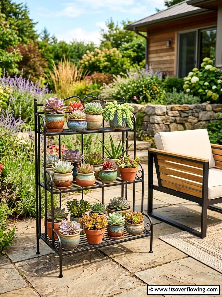 Potted succulents - 25 garden ideas for rental homes