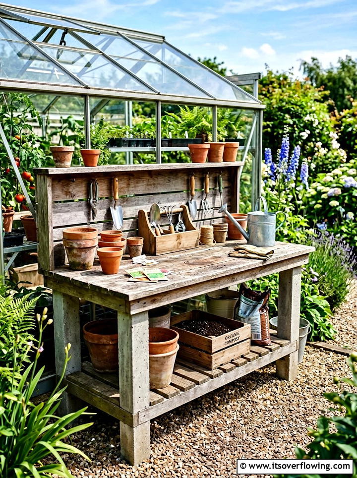 Potting Bench For Backyard - 25 cheap garden ideas with cinder blocks