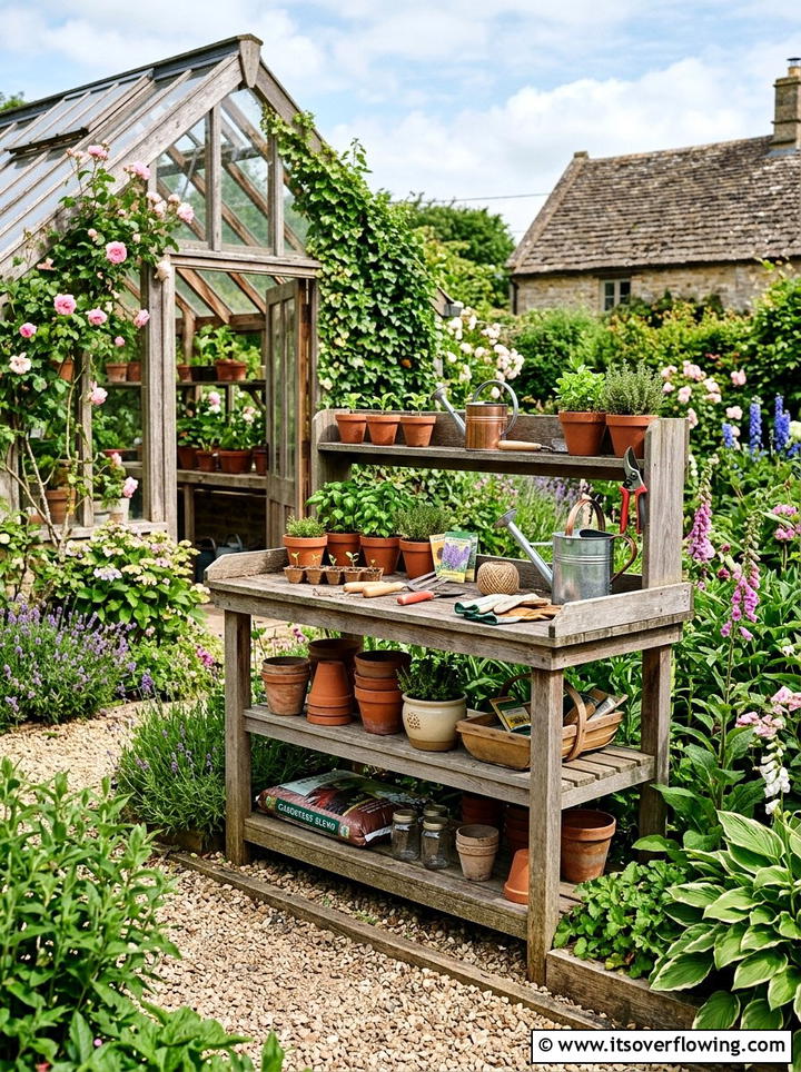 Potting Bench Station - 25 garden decor ideas for backyards